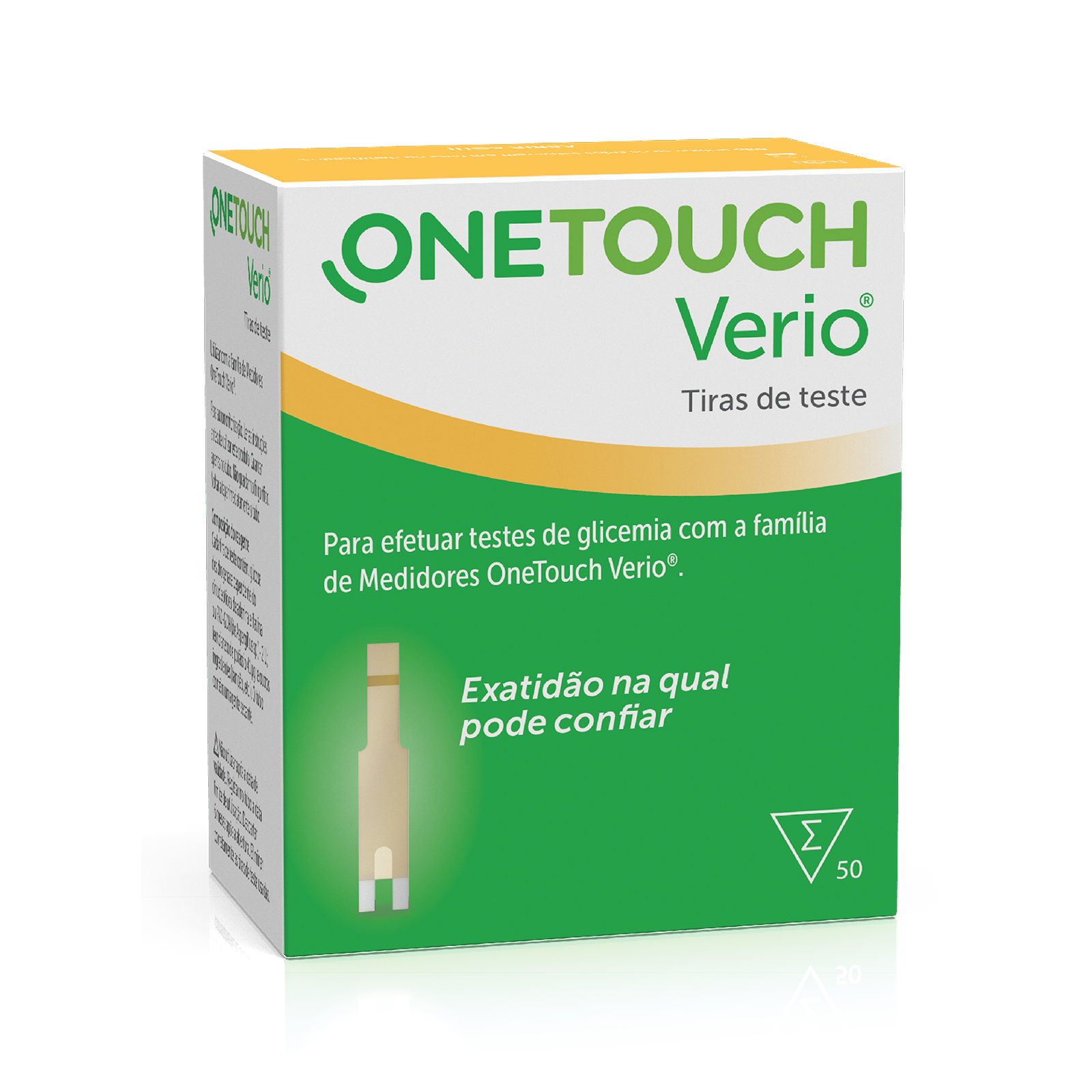 Embalagem de tiras de teste de glicose no Sangue OneTouch Verio