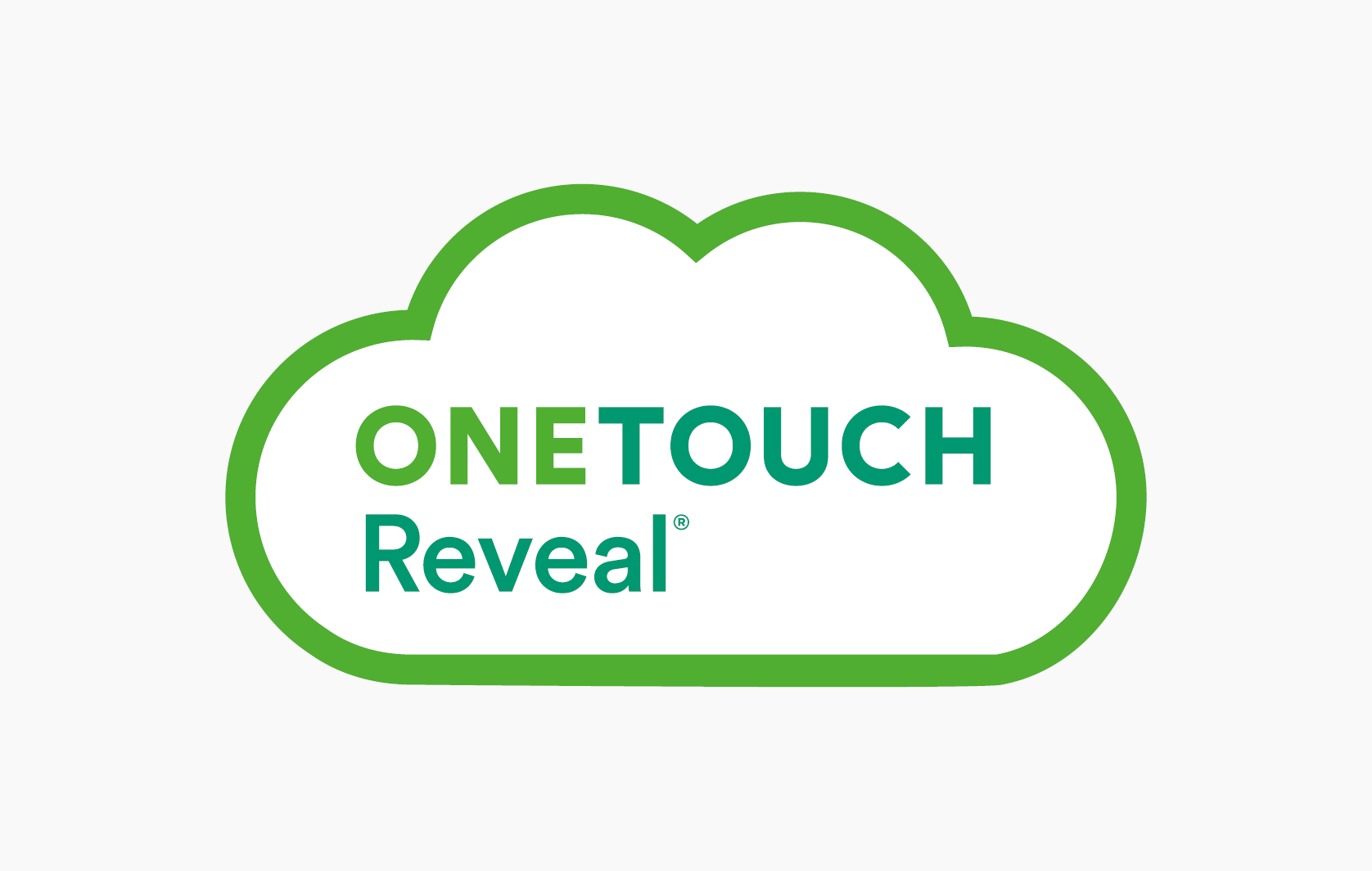 Logotipo da OneTouch Reveal dentro de uma nuvem.